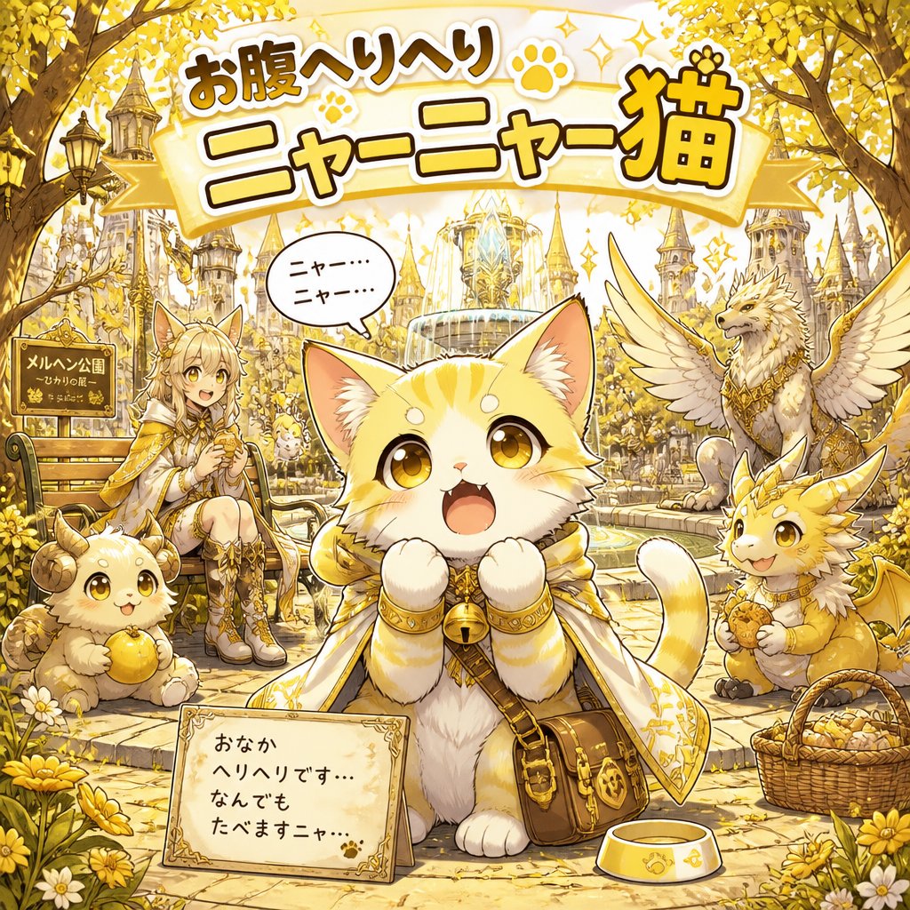 お腹へりへりニャーニャー猫